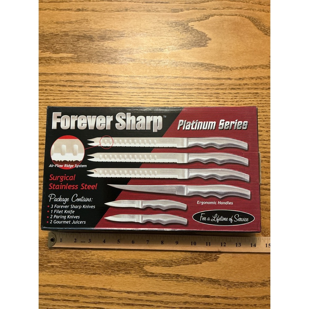 Forever Sharp Platinum Series 8 Piece Surgical Stainless Steel Knife Set 8722